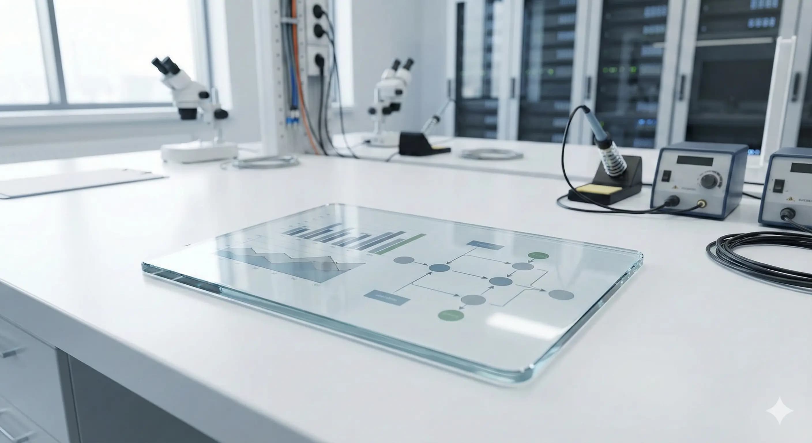 lab with glass graph
